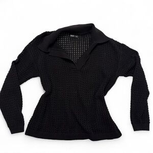 Simply Vera Vera Wang Black Textured Knit Top